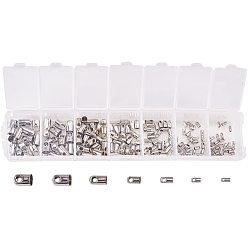 Платина 1 коробка концы смешанный латунь шнур, Торцевые крышки, без никеля , платина, Около 180 шт / коробка