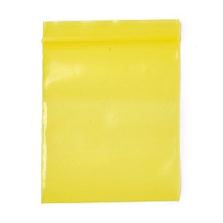 Желтый Однотонные полиэтиленовые пакеты с замком на молнии, закрывающиеся маленькие сумки для хранения ювелирных изделий, мешок с самоуплотнением, верхнего уплотнения, прямоугольные, желтые, 8x6cmm, односторонняя толщина: 2.7 мил(0.07мм), около 90~100 шт / упаковка
