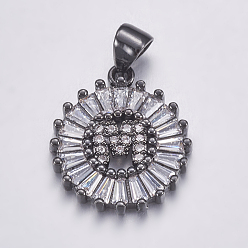 Letter M Долговечные покрытые и стойки латунные микропроволочные кубические буквы из циркония, плоско-круглые, металлический черный , letter.m, 19x15.5x2.5 мм, отверстие : 3.5x4 мм