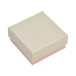 Античный Белый Бумажные коробки для демонстрации ювелирных изделий, футляры для хранения колец, серег, ожерелий, браслетов, с губкой внутри, квадратный, старинный белый, 7.55x7.55x3.5 см