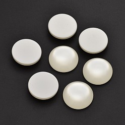 Creamy White Dyed Imitation Cat Eye Resin Half Round Cabochons, Creamy White, 25x3mm, about 100pcs/bag