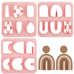 Mixed Shapes 3шт 3 стили арка трапециевидная АБС пластик глиняные резаки, глиняные формы, разнообразные, 100x100x10 мм, внутренний диаметр: 16~35x10~35 мм, 1 шт / стиль