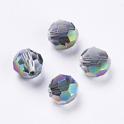 Разноцветный Имитация Австрийские кристаллические шарики, класс AAA, граненые, круглые, красочный, 6 мм, отверстие : 0.7~0.9 мм