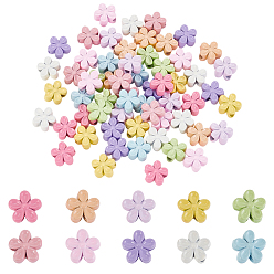 (52) Непрозрачная лаванда 60шт 10 цвета цинковый сплав бусины, цветок, разноцветные, 7x7x4 мм, отверстие : 1.6 мм, 6 шт / цвет