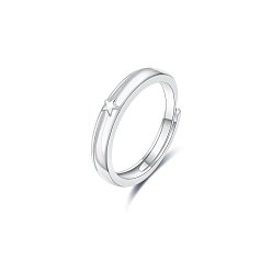 Платина Латунные регулируемые кольца, светящееся свечение в темноте, украшения для влюбленных, звезда, платина, 18 мм, внутренний диаметр: регулируемый