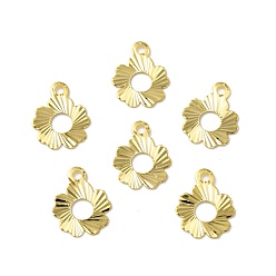 Echt 24 k vergoldet Messing Charme, cadmiumfrei und bleifrei, Blumencharme, echt 24 k vergoldet, 10x8x0.2 mm, Bohrung: 1.2 mm