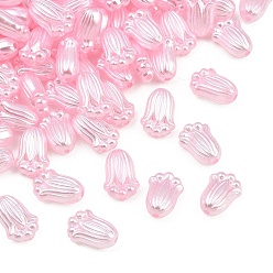 Pink Имитация жемчуга акриловые, Цветок тюльпана, розовые, 12.5x8.5x5.5 мм, отверстие : 1.2 мм, Около 1724 шт / 500 г