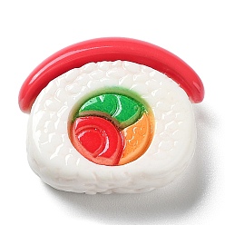 Sushi Непрозрачная смола декодирует кабошоны, имитация еды, суши, 17x19x6 мм