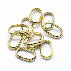 Raw(Unplated) Brass Linking Rings, Oval, Lead Free & Cadmium Free & Nickel Free, Raw(Unplated), 10x6x2mm, Inner Diameter: 4x8mm