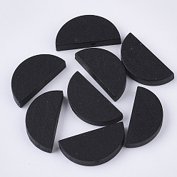 Черный Бусины из натурального дерева, полукруглый, чёрные, 13~15x30x4~5 мм, отверстие : 1.2 мм