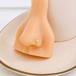 Золотой Сплав кристалл горный хрусталь клипса на кольца для носа, золотые, сердце, 12 мм