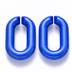 Blue Opaque Acrylic Linking Rings, Quick Link Connectors, for Cable Chains Making, Oval, Blue, 31x19.5x5.5mm, Inner Diameter: 19.5x7.5mm