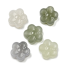 Nephrite Jade Натуральный нефритовый нефрит/бусины из нефрита Хэтянь, цветок, 13x13.5x5 мм, отверстие : 1 мм
