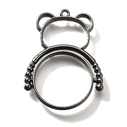 Черный Цвет Металла Подвесные подвески из сплава, для diy уф смолы, эпоксидная смола, без кадмия, без никеля и без свинца, медведь, металлический черный , 35x26x3.5 мм, отверстие : 1.5 мм