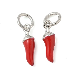 Платина Латунь эмаль прелести, перец прелести, с целью перехода в кольце, без свинца и без кадмия, долговечный, стойки покрытие, платина, платина, 11.5x3.5 мм, отверстие : 3.4 мм