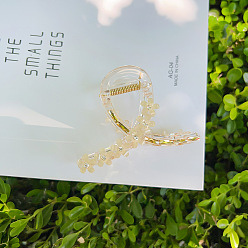 Светлый Золото-желтый Цветочные пластиковые заколки для волос с когтями, аксессуары для волос для женщин и девочек, светлый золотарник желтый, 83x60 мм