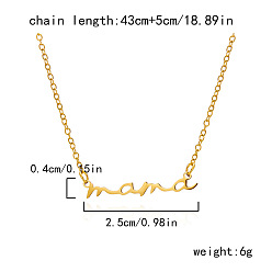 Золотой День матери 304 ожерелья из нержавеющей стали с подвеской в виде слова «мама» для женщин, золотые, 16.93 дюйм (43 см)