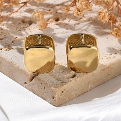 Квадрат Ионное покрытие (ip) 304 серьги-кольца из нержавеющей стали, реальный 18 k позолоченный, квадратный, 15x15x14 мм