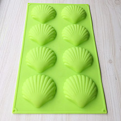 Random Single Color or Random Mixed Color Shell Shape Food Grade Silicone Molds, Cake Pan Molds for Baking, Biscuit, Chocolate, Soap Molds, Random Single Color or Random Mixed Color, 290x170x18mm, Inner Diameter: 64x64mm