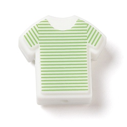 Бледно-Зеленый Силиконовые фокусные шарики, футболка, бледно-зеленый, 26x26x8 мм, отверстие : 2 мм