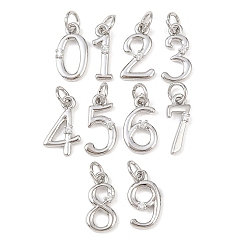 Платина Латунные микропаве прозрачные кубические циркониевые подвески, число, с целью перехода в кольце, без кадмия и без свинца, стойки покрытие, долговечный, платина, 14~15x4.5~11x2 мм, отверстие : 3 мм