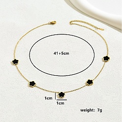 Черный Золотая подвеска-цветок из нержавеющей стали для женщин, чёрные, 201 дюйм (16.14 см)