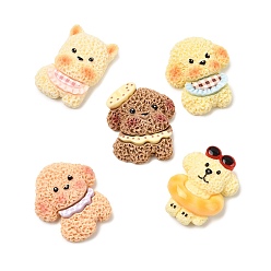 (52) Непрозрачная лаванда Непрозрачные кабошоны из смолы, собака, разноцветные, 27~28.5x20~24x9~11 мм