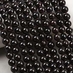 Гранат Круглые бусины пряди гранат природный, 8 мм, отверстие : 1 мм, около 46 шт / нитка, 15 дюйм