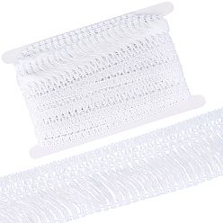 Белый Бахрома из хлопкового кружева, бахрома с кисточками, хлопок лента, с картонной карточкой, белые, 2-3/8 дюйм (60 мм), 5 ярдов