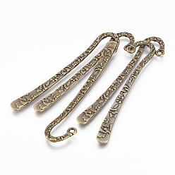 Antique Bronze Tibetan Style Alloy Bookmarks, Lead Free and Nickel Free and Cadmium Free, Antique Bronze, 79.5x15.5x2mm, Hole: 2mm