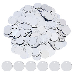 Серебро 1300шт. подвески из ПВХ-пластика, плоско-круглые, серебряные, 15.5x0.3 мм, отверстие : 1.4 мм