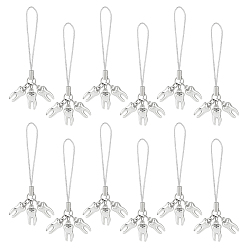 Платина 12шт. сплав зубцов мобильные ремни, платина, 75 мм