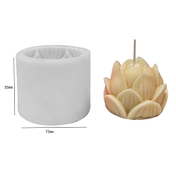 White DIY Food Grade Silicone Candle Molds, For Candle Making, Flower, White, 7.3x5.5cm