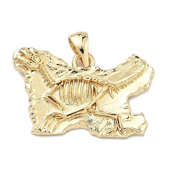 Дракон Латунные подвески, окаменелые амулеты, без свинца и без кадмия, долговечный, стойки покрытие, реальный 18 k позолоченный, дракон, 17x27x3 мм, отверстие : 5x3 мм