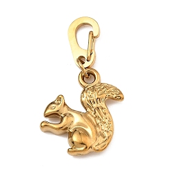 Squirrel Подвеска в виде животного из нержавеющей стали с застежкой-карабином., ионное покрытие (ip), золотые, белка, 304 мм