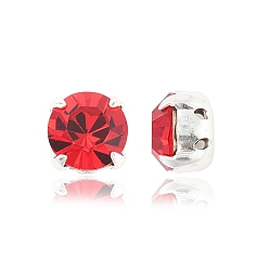 90070 Light Siam Preciosa® maxima crystal в пришивной чашке, чешский хрусталь, с настройками латуни, 719 37 081 шатон (круглый), серебряные, 90070 светлый сиам, ss 39 (8.15~8.4 мм)