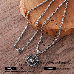 Football 304 Collares con colgante deportivo de acero inoxidable para hombre, color acero inoxidable, libre de deslustre, fútbol, 23.62 pulgada (60 cm)