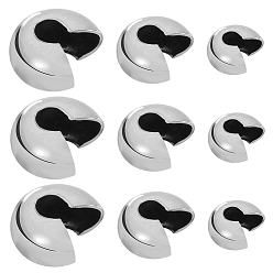 Нержавеющая Сталь Цвет 240 шт. 3 стиль 304 крышки для обжимных бусин из нержавеющей стали, цвет нержавеющей стали, 3.5~6.5x4~5.8 мм, отверстие : 1.4~1.8 мм, 80 шт / стиль