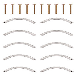 Platinum Zinc Alloy Drawer Handles, with Screws, for Home, Cabinet, Cupboard and Dresser, Platinum, 146x11x15mm, Hole: 3.5mm