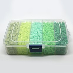 Зеленый 5мм пэ поделок плавкие бисер заправок для детей, трубка, зелёные, 5x5 мм, Отверстие: 3 мм, о 1900 шт / коробка