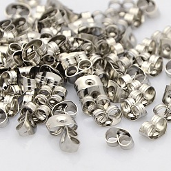 Stainless Steel Color 304 Stainless Steel Ear Nuts, Stainless Steel Color, 5x3.5x2mm, Hole: 0.8mm