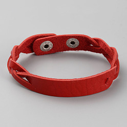 Красный Простой браслет из искусственной кожи с пряжками, красные, 9-1/8 дюйм (23 см)