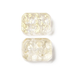 Clear Transparent Spray Painted Glass Beads, Rectangle, Clear, 18x13x5.5mm, Hole: 1.4mm