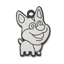 Noir Pendentifs en acier inoxydable, charmes de bouledogue français, polir, placage ionique (ip), noir, 304mm, Trou: 23.5x15x1.5mm