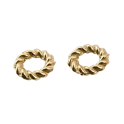 Настоящее золото 18K 304 нержавеющей стали связывающий кольца, ионное покрытие (ip), твист кольцо, реальный 18 k позолоченный, 6x1.5 мм, внутренний диаметр: 2.8 мм