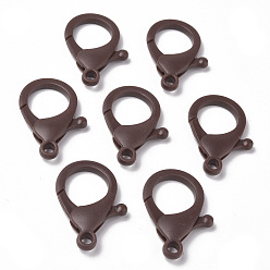 Коричневый Пластиковые застежки-клешни омара, кофе, 35x24.5x6 мм, отверстие : 3 мм