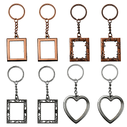 (52) Непрозрачная лаванда 8шт. 4 стили брелок-фоторамка из сплава, разнообразные, разноцветные, 101~118.5 мм, 2 шт / стиль