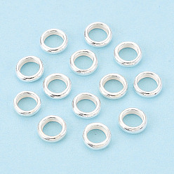 Серебро 925 стерлингов серебряные шарики Spacer, рондель, серебряные, 5x1.5 мм, отверстие : 3~3.2 мм