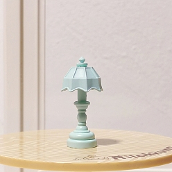 Светло-Голубой Модель настольной лампы из сплава, аксессуары для домашнего кукольного домика с микро-ландшафтом, притворяясь опорными украшениями, Небесно-голубой, 14x43 мм