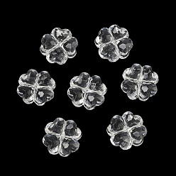 Прозрачный Прозрачные акриловые бусины, клевер, граненые, прозрачные, 13x13x6.5 мм, отверстие : 1.5 мм, Около 833 шт / 500 г
